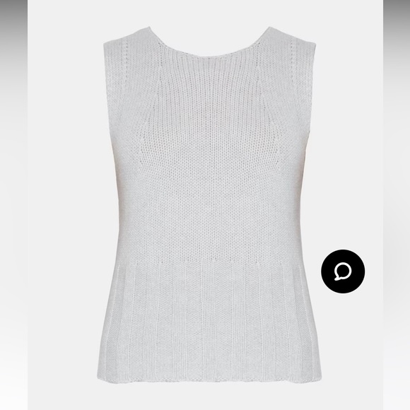 Theory Cashmere High Rib Shell in Cream - Picture 11 of 11